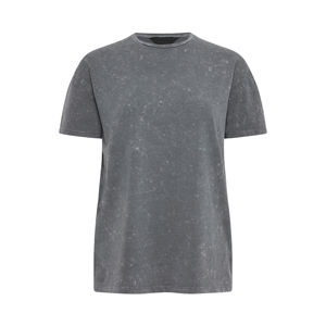 Camiseta de mujer con lavado ácido, algodón suave, corte holgado, estilo urbano, transpirable, de secado rápido, OEM, marca privada, informal, para otoño - Product Image 6