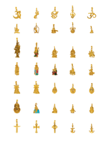 จี้พระเจ้าฮินดูทองคำบริสุทธิ์ 22K |   เครื่องประดับวัดลักษมี กฤษณารักษี บาลายจี และดูร์กา |   จี้ทองคำสำหรับศาสนาขายส่ง - Product Image 5