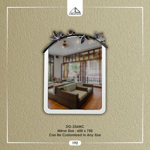 Elevate your Living Area with this Elegant Wall-Mounted Decorative <b>Mirror</b> with Motif Design On Top Side Art Decor <b>Lightweight</b> - Product Image 2