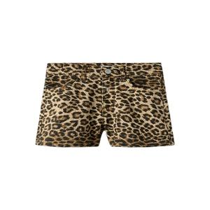Shorts d'été écologiques respirants en sergé pour enfants, taille haute ajustable, imprimé intégral, décontractés pour filles, avec poches avant et arrière - Product Image 5