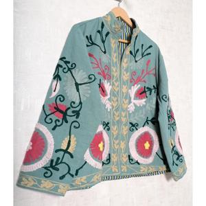 Veste d'hiver pour femmes, style ethnique Suzani, à col montant, respirante, tissée à la main, matelassée en coton, avec doublure en coton, idéale pour les festivals - Product Image 2