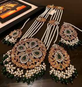 New Style Luxury Collection Artificial Bridal Wedding <b>Jewellery</b> <b>Set's</b> Gold Plated Brass Fashion Jewelry <b>Sets</b> Trending Collection - Product Image 5