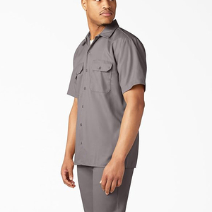 Unisex Workwear Set Solid Color Short Sleeve Shirt <b>Pants</b> Viscose/Polyester Breathable Eco-Friendly Quick Dry Plus Size Casual - Product Image 3