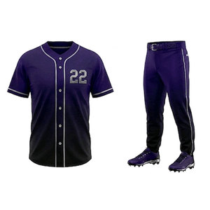 Uniforme de baseball léger de haute qualité 100 % polyester, séchage rapide, respirant, confortable, vêtements de sport, options personnalisables pour - Product Image 1