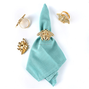 Anillo de Servilleta con Diseño de Insecto Dorado, Hebilla Circular de Metal, Decoración de Mesa, Suministros para Fiestas al por Mayor - Product Image 6