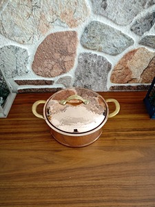Olla de Cobre Más Vendida, Diseño Redondo Vintage con Tapa, Utensilios de Cocina de Metal Duradero, Asa de Aleación de Zinc - Product Image 5