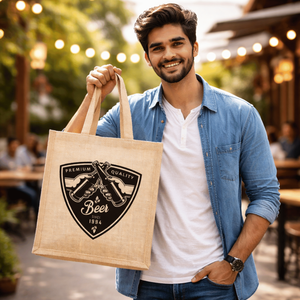 Bolsa de Yute con 6 Compartimentos, Porta Botellas de Cerveza y Vino con Impresión Personalizada, Asa de Cuerda, Almacenamiento R.D. Bag House - Product Image 2