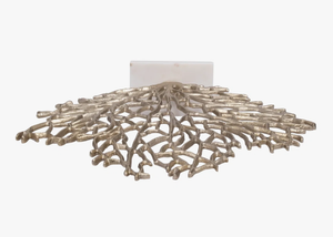 Statue créative en métal doré en forme de corail marin sur socle en marbre, objet d'art de table de style côtier pour la décoration intérieure (vente en gros) - Product Image 4