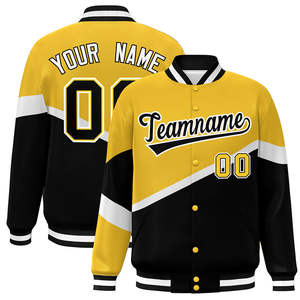 Chaqueta Varsity de Lona Personalizada al por Mayor para Hombre, con Cuello Alto, Bordado de Letras de Equipo Universitario, Estilo Urbano, Béisbol - Product Image 1