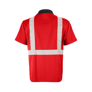 Chemise de sécurité à manches courtes en coton 100% tricoté, respirante et réfléchissante, noir sur fond vert - Product Image 2