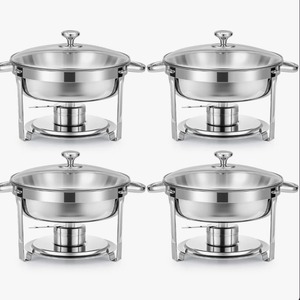 ชุดอุ่นอาหารบุฟเฟ่ต์สแตนเลสทรงกลม 2 ชิ้น ราคาดีที่สุด - Product Image 5