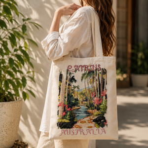 Bolsa de Mano de Lona con Estampado de Paisaje Australiano y Bordado, Reutilizable para Compras Diarias, Proveedor - Product Image 5