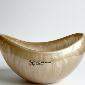 ชามเสิร์ฟทรงโค้งสีทองทันสมัย – ชามผลไม้และสลัดดีไซน์หรูหราแบบอสมมาตรสำหรับโต๊ะอาหาร ห้องครัว และบ้านหรู - Product Image 4
