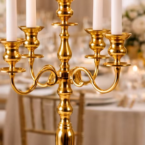 Fournisseur de décorations événementielles, vente en gros de centres de table pour mariage, supports à bougies dorés en gros, fournisseur de décorations pour événements, fournisseur de décorations de mariage - Product Image 4