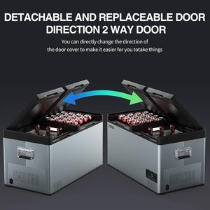 Refrigerador de Coche de 12 Voltios, 12/24VDC y 110-240V AC, 52Qt, Doble Zona, Refrigerador Portátil de 12 Voltios para Camping y Viajes - Product Image 2