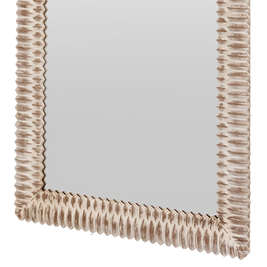 Miroir mural décoratif artisanal en bois blanchi, design élégant, décoration moderne pour la maison, salon, chambre à coucher - Product Image 5