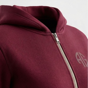 Women's 2 Piece Fleece Hooded Zip-Up Sweatshirt and Shorts Set Solid <b>Maroon</b> Casual All Seasons Wear - Product Image 4