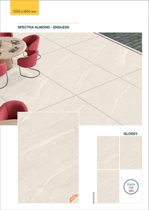 Carreaux de sol en porcelaine naturelle Raptor, texture pierre mate, 1200x1800mm, pour intérieur, salon - Product Image 3