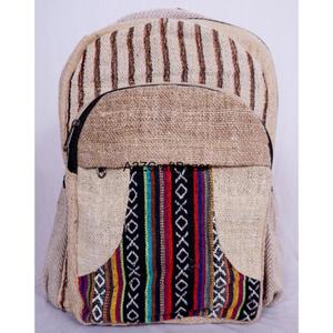 Sac à dos artisanal unisexe de taille moyenne en toile 100% coton, léger, vintage, 20L, avec fermeture à glissière et boucle, logo artisanal, pour les voyages - Product Image 1