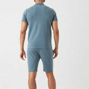 ชุดกีฬาผู้ชายแขนสั้นลายพิมพ์ฤดูร้อน ชุดสองชิ้น กางเกงขาสั้นแฟชั่นลำลอง ผ้าฝ้าย 100% ระบายอากาศได้ดีและแห้งเร็ว - Product Image 6