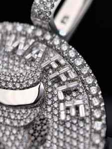 Collar con Colgante de Logo de Panda con Diamantes de Moissanita Personalizado, Estilo Hip Hop, Cadena Cubana Brillante para Hombres y Mujeres - Product Image 4