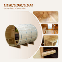 Sauna Tong Kayu Cedar Merah Buatan Tangan untuk Luar Ruangan dengan Beranda Depan dan Pemandangan Setengah Bulan, Disetujui ETL, Spa Rumah untuk Vila di Meksiko