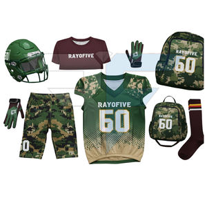 Achetez des maillots de football américain personnalisés, sublimation, maille respirante, coupe unisexe adulte, manches courtes, grandes tailles, vêtements de football américain - Product Image 4