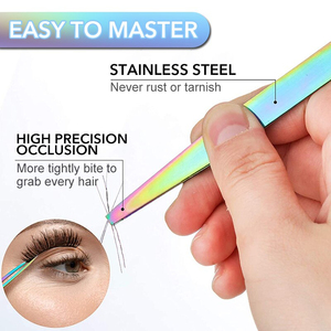 Colorful Eyebrow Tweezers Stainless Steel Incline Tip Hair Remover Cosmetic Eyelash Clip Beauty Care <b>Makeup</b> <b>Tool</b> Tweezers - Product Image 2