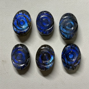 Pierres précieuses ovales en labradorite bleue naturelle de qualité AAA, 13x18 mm, 12x16 mm, 10x14 mm, pierre précieuse œil-de-chat sculptée, certifiée IGI, Rida - Product Image 6
