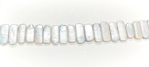 Perlas de agua dulce tipo baguette AAA de 25*10 mm, 16.5 pulgadas, hebra de perlas blancas brillantes para la fabricación de joyería a precio de mayoreo. - Product Image 2