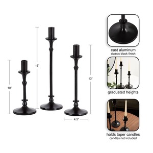 Ensemble de 3 bougeoirs en aluminium noir faits à la main, écologiques, pour la maison et l'usage religieux, design durable - Product Image 4