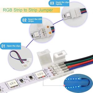 Kit Connettori per Strisce LED a 4 Pin 5050 RGB 10mm con 8 Tipi di Accessori Senza Saldatura, Fornitura Moore - Product Image 4