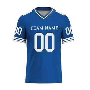 Maillot de football américain personnalisé pour homme, col en V, impression sublimée, maille respirante 100% polyester, nom de l'équipe, numéro 00, vert orange - Product Image 2