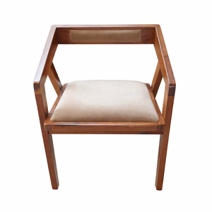 Chaise de salle à manger Rania en teck massif de haute qualité, style scandinave minimaliste, pour restaurant, appartement, hôtel, vente en gros - Product Image 1