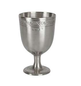 Cáliz de Metal Grabado a Mano, Diseño Antiguo, Acabado Plateado, Vaso de Metal de Alta Calidad, Artículos para Bebidas - Product Image 2