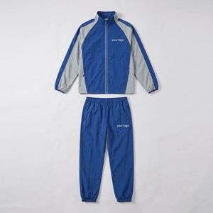 Ensemble deux pièces en polyester color block pour homme, veste 100% nylon, coupe-vent, survêtement de sport pour homme - Product Image 2