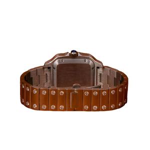 Nueva llegada de lujo azul de negocios reloj Impresionante cristal analógico Dial Moissanite diamante Estilo libre cuadrado 18mm Edición Limitada - Product Image 6