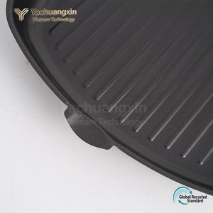 Wooden Handle Deep Steak Pot <b>Lightweight</b> Portable Outdoor BBQ Pan Cookout Foldable Portable Pot Skillet Cast <b>Iron</b> Pot Baking Pan - Product Image 4