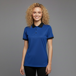 Polo Azul para Mujer con Logotipo Bordado, Manga Corta, Casual, de Secado Rápido, Tejido de Poliéster, Estilo Deportivo, Diseño Frontal y en Oferta - Product Image 6