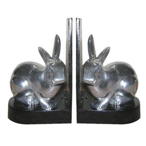 Serre-livres en aluminium Lapin Figurine en métal coulé Design Serre-livres durables pour la collection de livres - Product Image 1