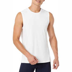 Débardeurs pour hommes de qualité supérieure à prix abordable, respirants, pour la gym et le fitness, en coton, à rayures, col rond - Product Image 4