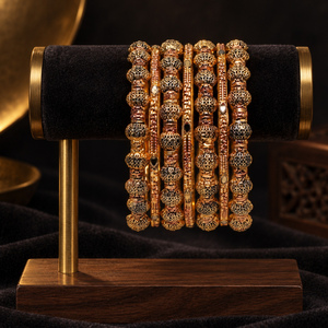 Antique Gold Plated Beaded Bangle Set for Women Traditional <b>Pakistani</b> Wedding Artificial <b>Jewelry</b> Factory Wholesale - Product Image 4
