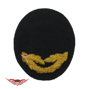 Visière brodée à la main à 2 rangées de feuilles de chêne dorées pour femmes, accessoires d'uniforme de cérémonie et de défilé, visière à pointe en fil de brocart KEW - Product Image 1
