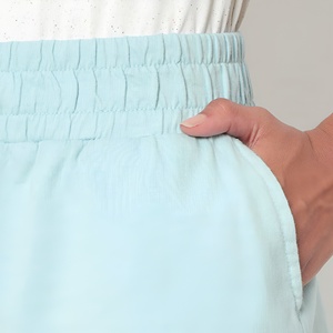 Shorts de surf décontractés pour hommes en tissu toile Spandex/Coton, taille mi-haute élastique, poches, couleur unie, respirant, imperméable - Product Image 6