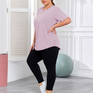 Camiseta Deportiva de Manga Corta para Mujer, Talla Grande, Corte Holgado, Fácil de Estirar, Ropa Deportiva para Gimnasio, Entrenamiento y Actividades - Product Image 5