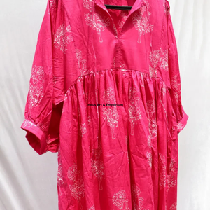 Beautiful floral Cotton Block Printed dress Dress For Casual wear Hand Block Printed Dress - Product Image 6