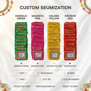 Paquetes de Bindi de Seda Hechos a Mano, Adhesivos Decorativos para la Frente, Set de Regalos para Bodas Indias, Diwali, Año Nuevo, Mehendi, Haldi, Festivales - Product Image 4