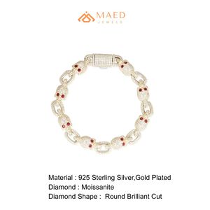 สร้อยข้อมือเพชรโมอิสหัวกระโหลกทองสร้อยข้อมือแบบโซ่ละเอียดสร้อยข้อมือ pulsera de lujo regalo de Moda Premium - Product Image 6