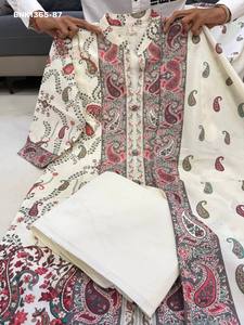 Ensemble prêt-à-porter Kurti-Pant et Dupatta en soie de qualité supérieure avec imprimé Paisley, pour femme, fabrication de mode, vente en gros - Product Image 5