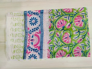 Indian Handmade Colorful Hand Block Print Cotton Scarf Wrap <b>Sarong</b> for Women Wholesale Supplier Custom Printed - Product Image 1
